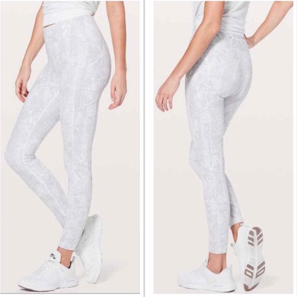 Lululemon White Patterned Leggings